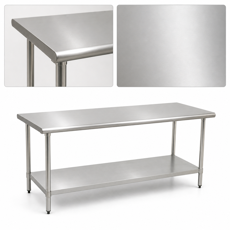 Product image #3 for Eagle Group BlendPort® Budget Series 84" x 24" Flat Top Work Table with Adjustable Stainless Steel Undershelf