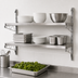 Thumbnail image #3 for Advance Tabco Special Value Heavy-Duty 2-Tier Adjustable Wall-Mount Wire Shelving Posts and Brackets for 18-Inch Shelves
