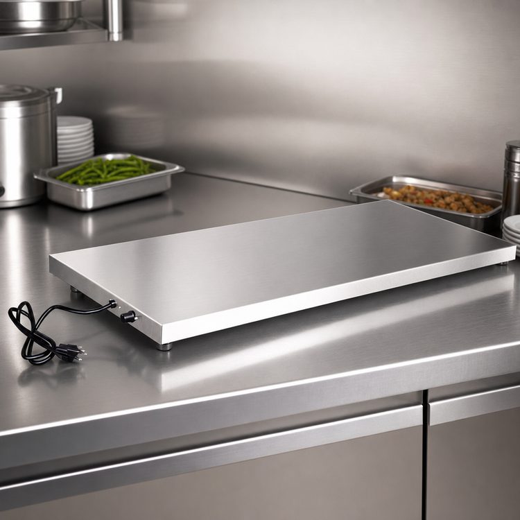 Product image #3 for BK Resources 30 Inch x 20 Inch Portable Electric Heated Shelf Warmer, 304 Stainless Steel, 120V