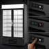 Thumbnail image #3 for Beverage-Air MarketMax IQ 47-Inch Two-Section Reach-In Glass Door Refrigerated Merchandiser with Electronic Smart Lock, Black
