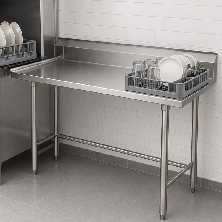Product image #3 for Eagle Group Straight Clean Dishtable, 30 x 30 x 43-1/2 Inch, Right-to-Left Operation, 16/304 Stainless Steel Top