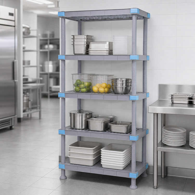 Product image #3 for Quantum Millenia 24" W x 18" D x 62" H Polymer Stationary Starter Shelving Unit