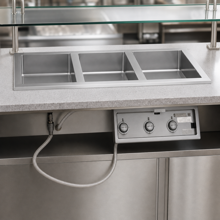 Product image #3 for Wells MOD-327T Built-In Electric Top-Mount Food Warmer with 3 Pan Openings