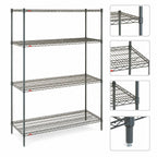 Thumbnail image #3 for Metro Super Erecta EZ1848NK3-4 Stationary Green Epoxy-Coated Wire Shelving Unit, 4 Shelves, 48"W x 18"D x 74"H
