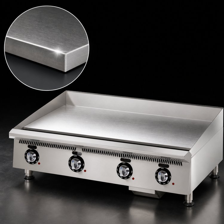 Product image #3 for Ultra-Max 72-Inch Countertop Gas Griddle with Chrome Plate and Mechanical Snap-Action Thermostats