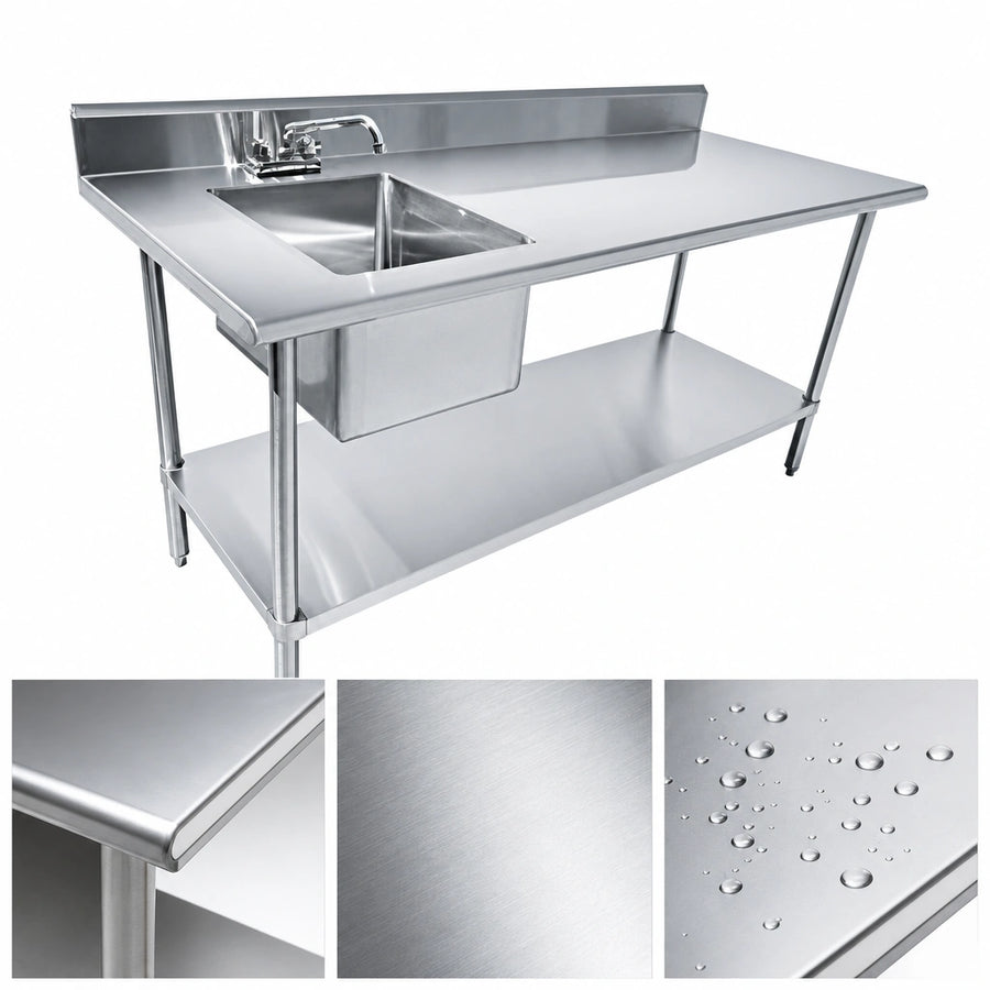 16-Gauge 304 Stainless Steel Top