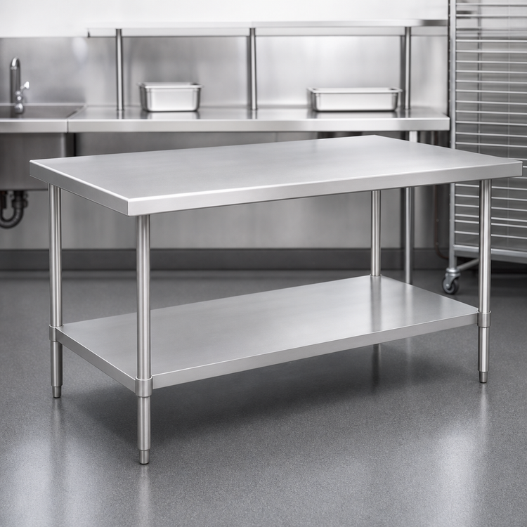 Product image #3 for Eagle Spec-Master Marine Series 48"W x 48"D Stainless Steel Work Table with Adjustable Undershelf