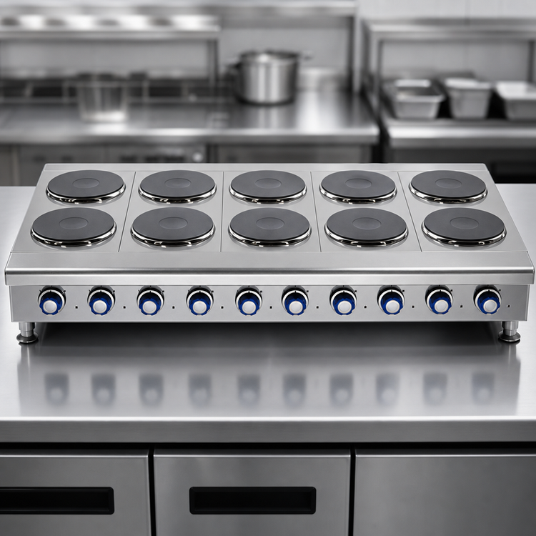 Product image #3 for Imperial 60-Inch Electric Countertop Hot Plate with 10 Round Plate Elements and Solid Top
