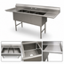 Thumbnail image #3 for Advance Tabco 3-Compartment Fabricated Sink with 24-Inch Left and Right Drainboards, 30 x 30 x 14-Inch Bowls