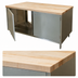 Thumbnail image #3 for BK Resources Dual-Access Hard Maple Top Chef Table with Locking Stainless Steel Cabinet Base, 72 x 36 Inches