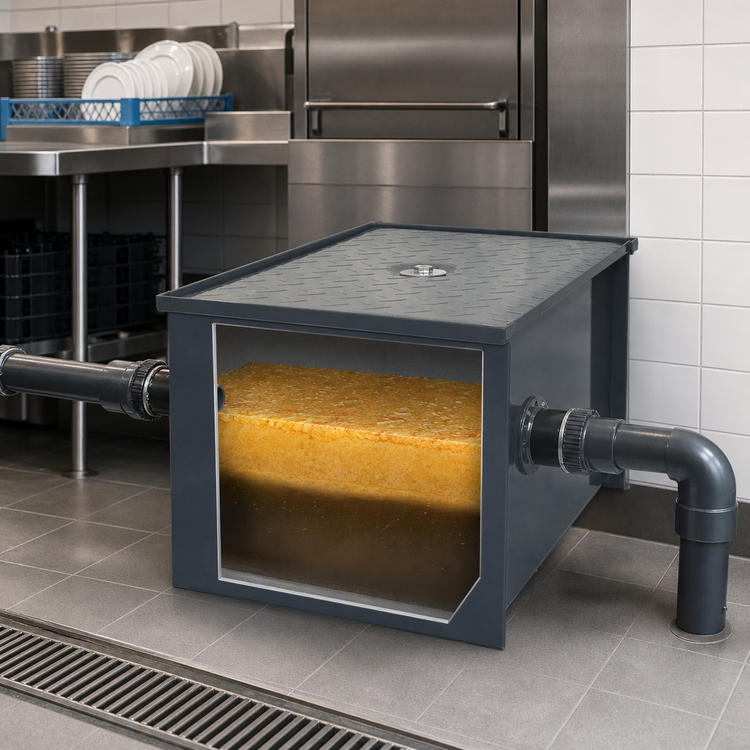 Product image #3 for John Boos 100 lb. Grease Interceptor with 50 GPM Flow Rate and 4 Inch Inlet/Outlet