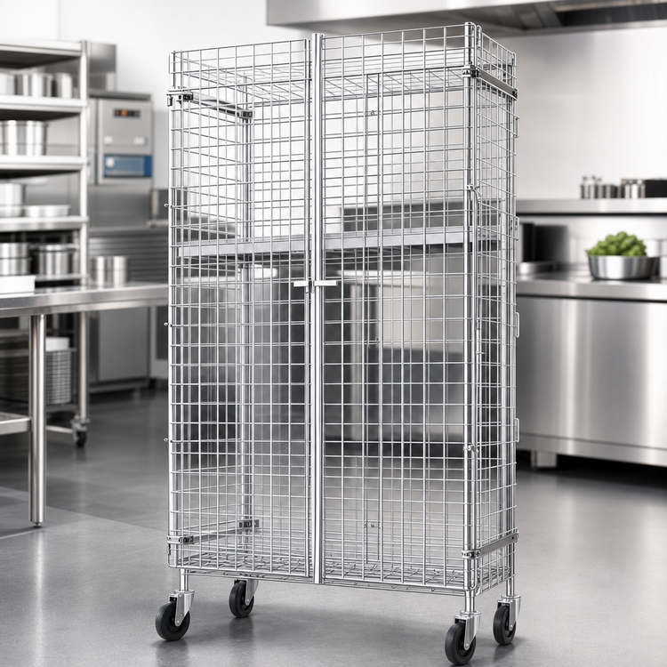 Product image #3 for Winco Chrome-Plated Wire Security Cage, 18 x 60 x 63 in.
