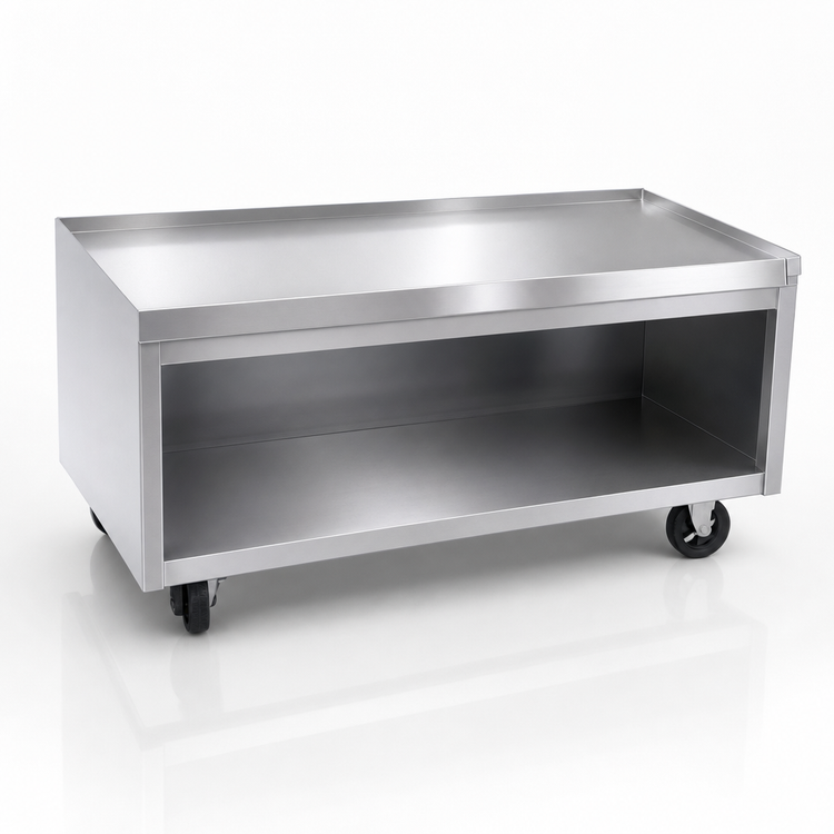 Product image #3 for La Rosa Refrigeration Mobile Open Cabinet Base Equipment Stand, 116-Inch x 28-Inch, 304 Stainless Steel