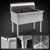 Thumbnail image #3 for Eagle Group Square Corner Two-Compartment Utility Sink, 49-3/8 Inch W x 25 Inch D, 304 Stainless Steel, No Drainboards