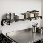 Thumbnail image #3 for Quantum WDWB1472BK Wall-Mount Cantilever Single Wire Shelf, 72" W x 14" D, Black Epoxy Antimicrobial Finish