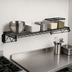 Thumbnail image #3 for Quantum Wall-Mount Cantilever Single Wire Shelf, 72 Inch W x 14 Inch D, Black Epoxy Antimicrobial Finish