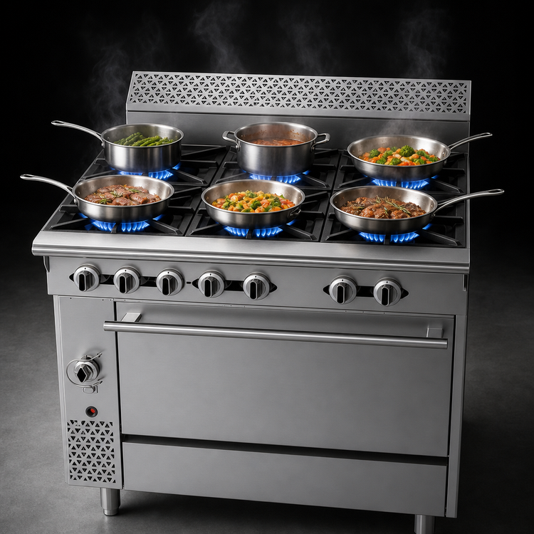 Product image #3 for Garland Cuisine Series 36-Inch Heavy Duty Gas Range with 6 Open Burners and Convection Oven