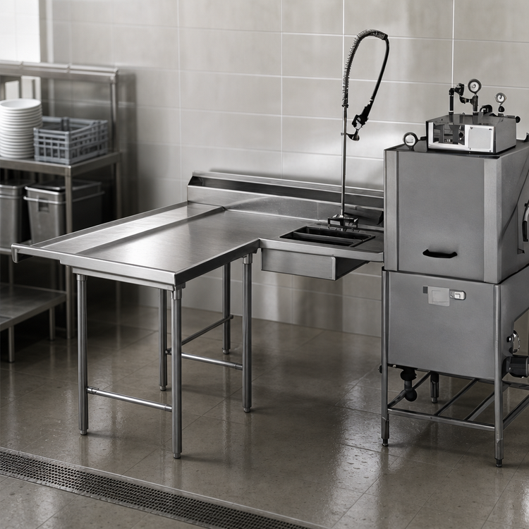 Product image #3 for Eagle Group SDTLR-120-16/4 Island Design Soiled Dishtable with Dish Landing Shelf
