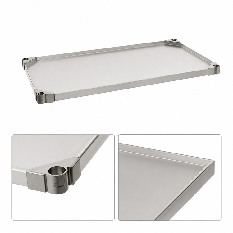 Product image #3 for Metro Super Erecta 30"W x 21"D Solid Shelf, Type 304 Stainless Steel, Autoclavable/Cart-Washable