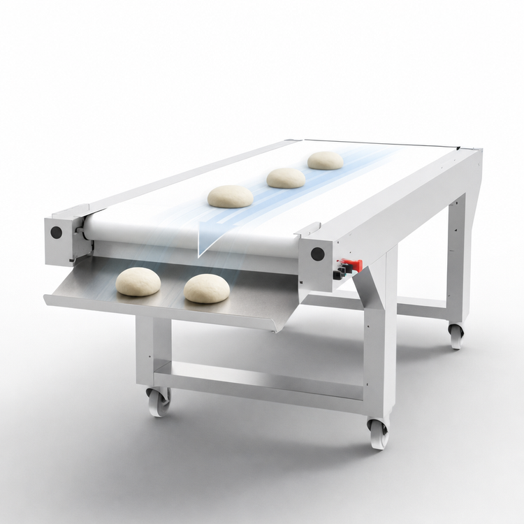 Product image #3 for JAC Machines Dough Moulder Outfeed Belt with Casters, 98.42-Inch, 208V, 3-Phase