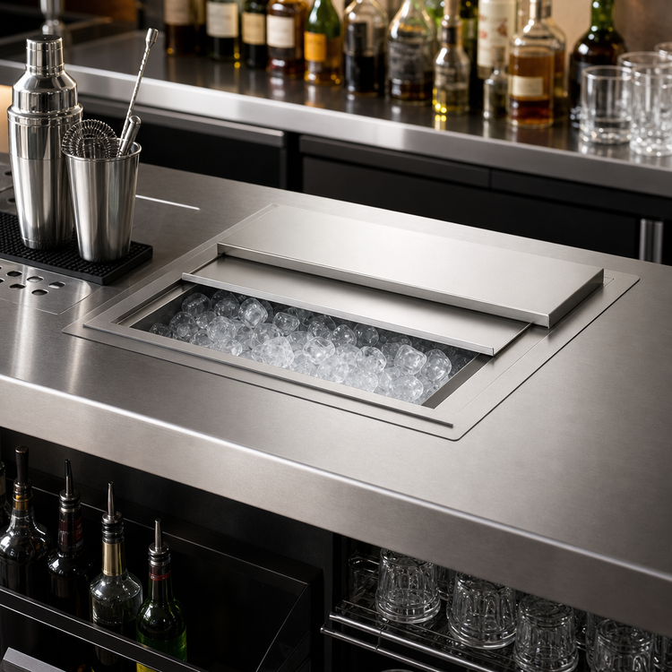 Product image #3 for Top Shelf Drop-In Ice Chest with Sliding Cover, 26 x 19-1/4 Inches, 50 lb Capacity