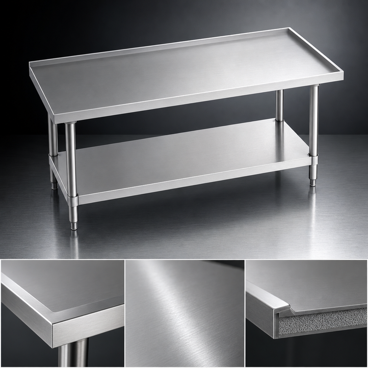 Product image #3 for Advance Tabco Stainless Steel Equipment Stand with Adjustable Undershelf, 48 x 30 x 25 Inches