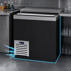 Thumbnail image #3 for Krowne BC36-BG 36-Inch Flat-Top Bottle Cooler, Sliding Lid, Self-Contained R290 Refrigeration, Black Vinyl Exterior