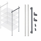 Thumbnail image #3 for Quantum TTK-C24BK 24-Inch Intermediate Overhead Track Shelving Kit with 86-Inch Posts, Black Epoxy Finish