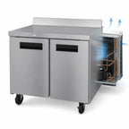 Thumbnail image #3 for Hoshizaki Steelheart WR48B-01 48-Inch Two-Door Stainless Steel Worktop Refrigerator, 13.66 Cu. Ft., Self-Contained