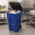 Thumbnail image #3 for BRUTE 95 Gallon Blue Roll-Out Trash Container with Hinged Lid