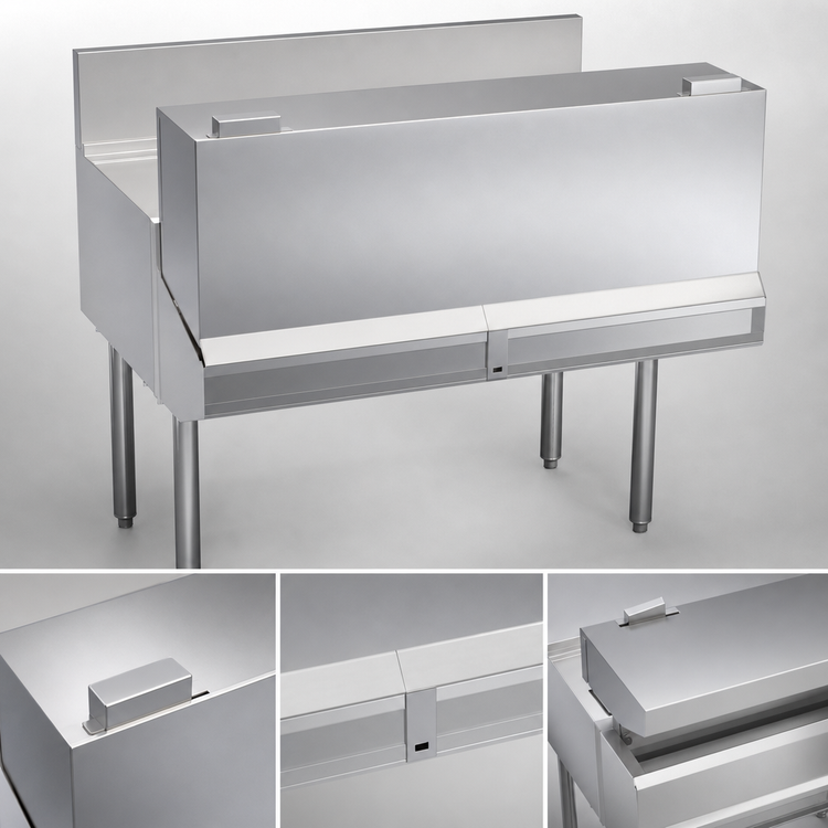 Product image #3 for Krowne Royal Series 40-Inch Stainless Steel Locking Cover for Double Speed Rail