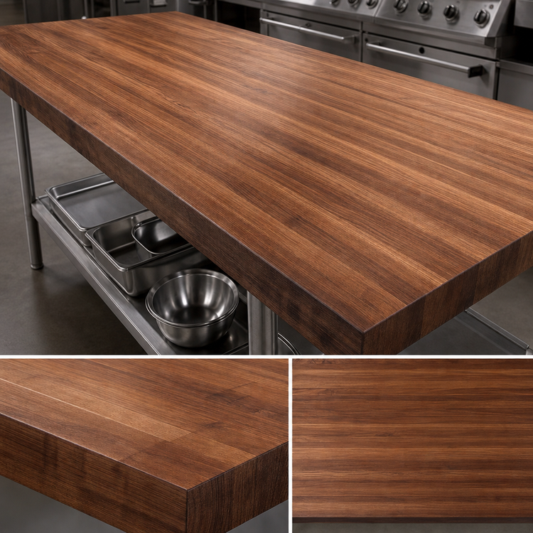 Product image #3 for John Boos Boos Block 84-Inch x 48-Inch American Black Walnut Edge Grain Kitchen Countertop, 3-Inch Thick