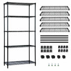 Thumbnail image #3 for Quantum WR86-3636BK-5 36"W x 36"D x 86"H Stationary Wire Shelving Starter Kit, 5 Shelves, Black Epoxy Finish