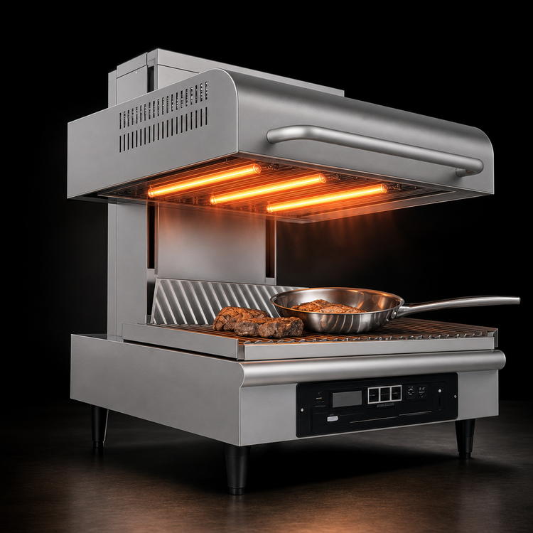 Product image #3 for Hatco SAL-1-240 Countertop Electric Salamander Broiler with Adjustable Hood, Flat Touch Controls, 240V