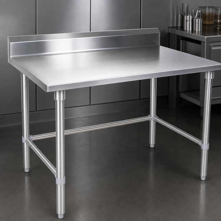 Product image #3 for John Boos Stallion 30 x 24-Inch Corner Stainless Steel Work Table with 5-Inch Backsplash