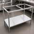 Thumbnail image #3 for Omcan Stainless Steel Poly-Top Work Table Frame with Undershelf, Without Backsplash, 48 x 30 x 36 Inches