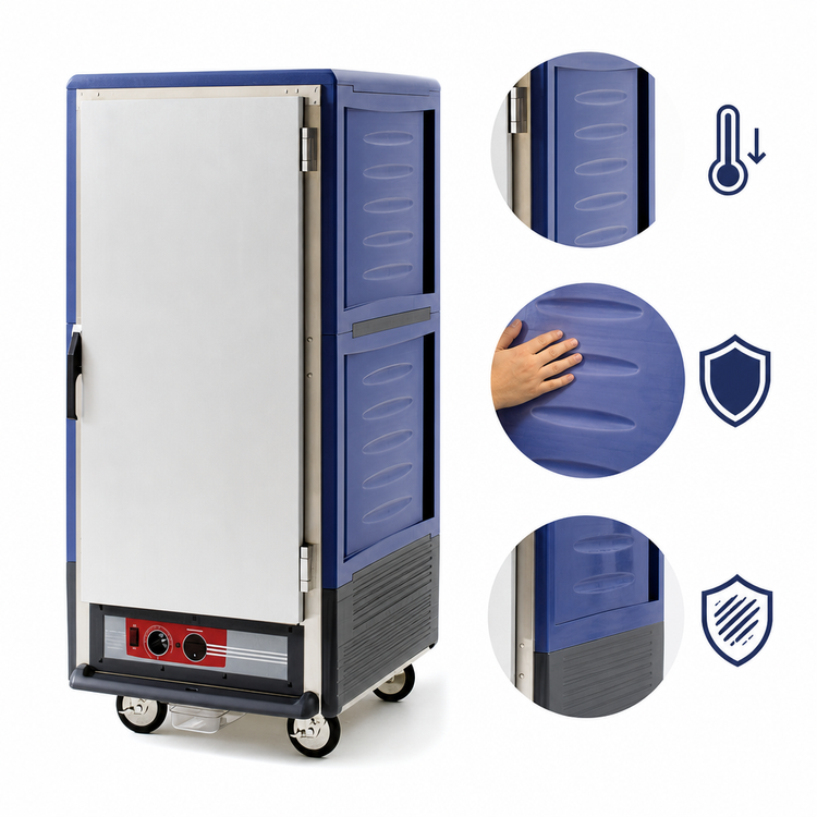 Product image #3 for Metro C5 3 Series 3/4 Height Mobile Heated Holding Cabinet with Solid Door, Blue Insulation Armour