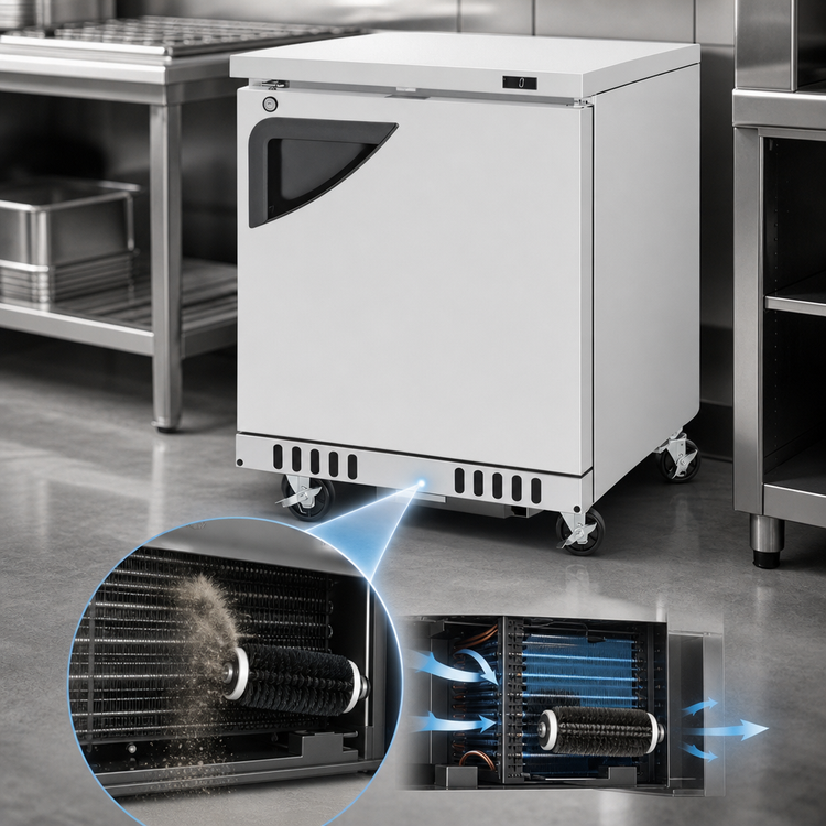 Product image #3 for Turbo Air Super Deluxe Series Front Breathing Undercounter Freezer, Single-Section, 27-1/2 Inch, 11.1 Cu. Ft., Solid Door