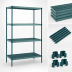 Thumbnail image #3 for Metro Super Erecta Pro PR-243674K3-S-4 Green 4-Shelf Polymer Shelving Starter Unit, 24"W x 36"D x 74"H