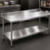 Thumbnail image #3 for Eagle Deluxe 108-Inch Stainless Steel Underbar Work Table with 4-1/2-Inch Backsplash and Adjustable Undershelf