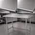 Thumbnail image #3 for Advance Tabco 60-Inch x 24-Inch 16-Gauge 304 Stainless Steel Work Table with 1-1/2-Inch Rear Up-Turn and Galvanized Open Base