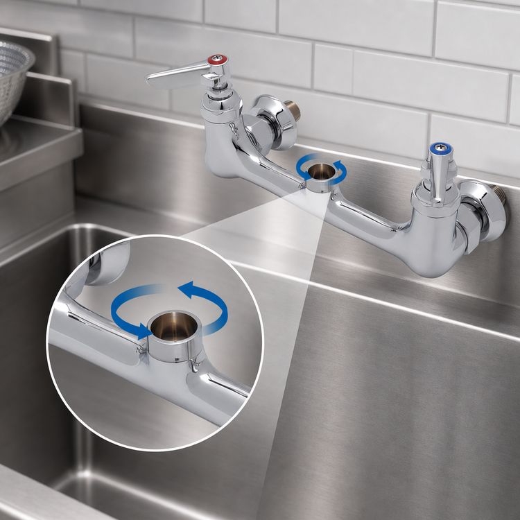 Product image #3 for 8-Inch Wall-Mount Swivel Pantry Mixing Faucet, Less Nozzle