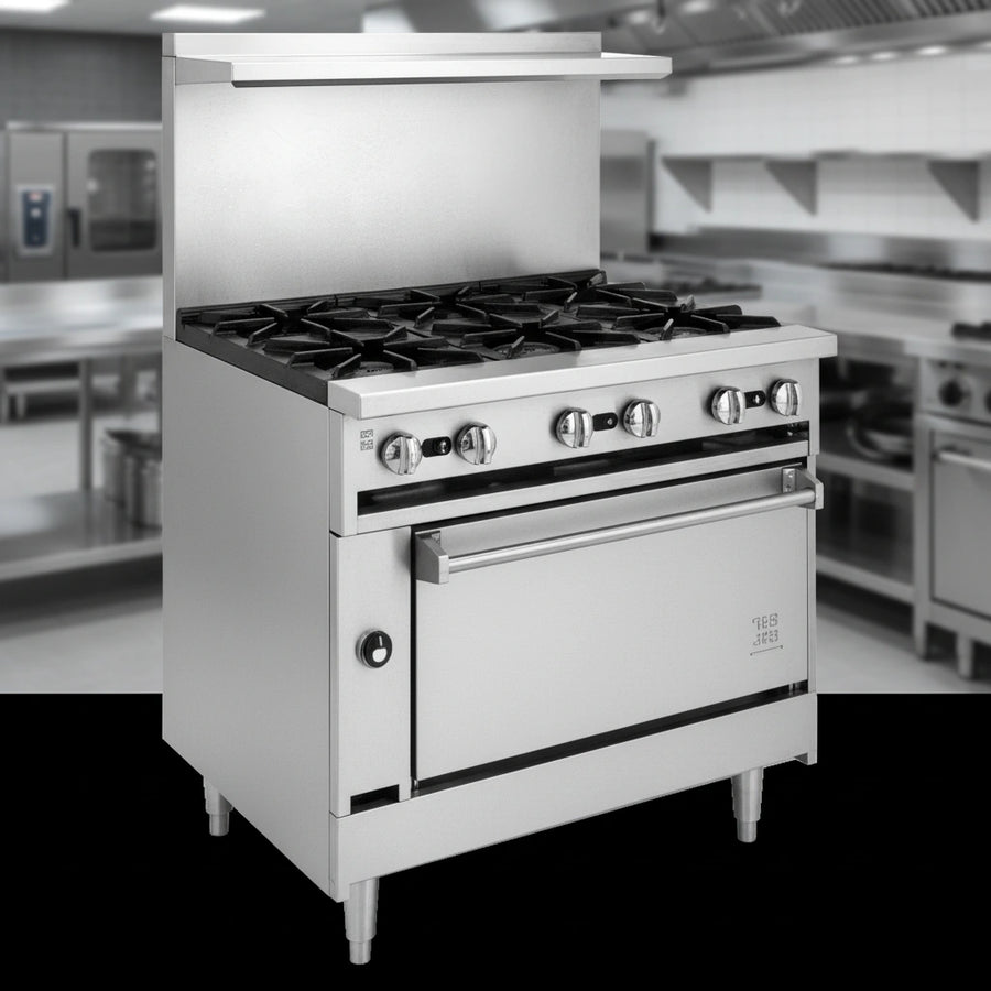 Experience lasting durability with the range's heavy-duty, all-welded stainless steel construction, built for demanding commercial kitchens.