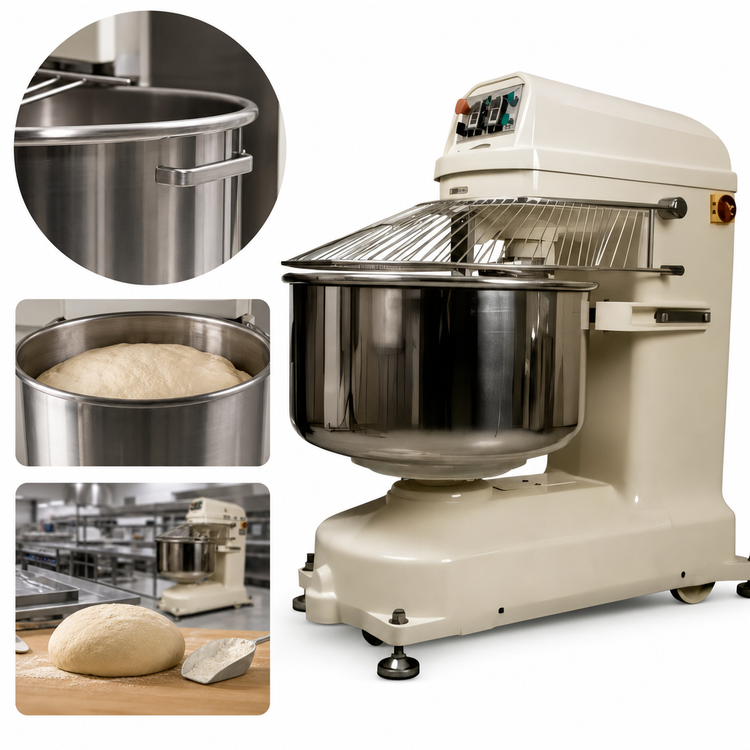 Product image #3 for BakeMax BMSM040 73 Qt Floor Spiral Dough Mixer, 40 kg Capacity, 220V 3-Phase