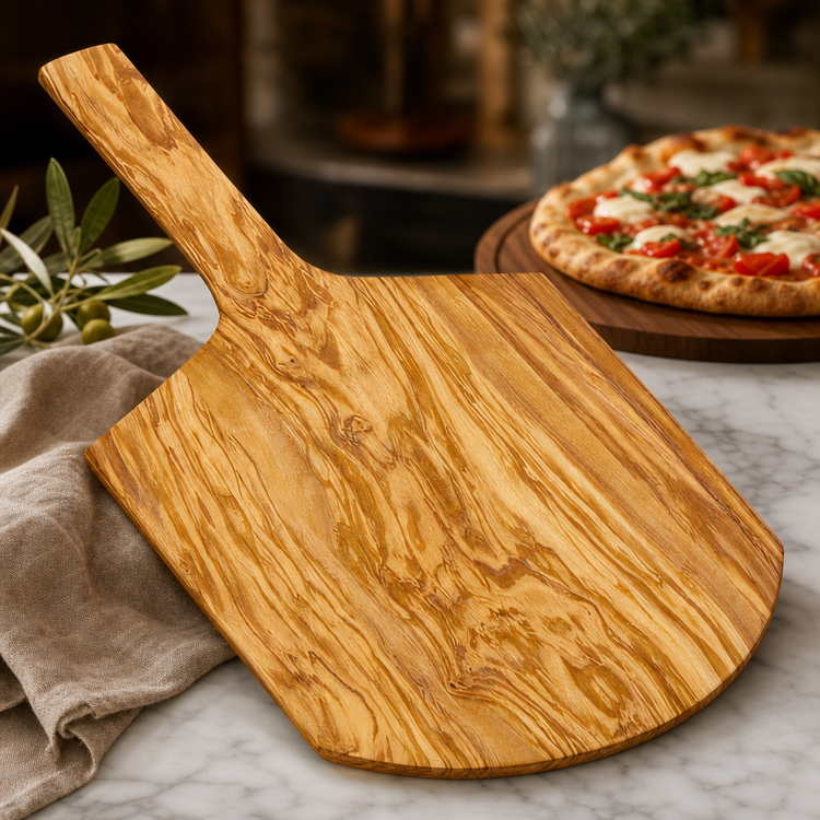 Product image #3 for American Metalcraft Olive Wood Rectangular Serving Peel with Short Handle, 22-Inch Overall Length
