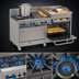 Thumbnail image #3 for Comstock-Castle 72-Inch Stainless Steel Commercial Gas Range with 8 Star Burners, 24-Inch Raised Griddle and 2 Extra-Wide Ovens