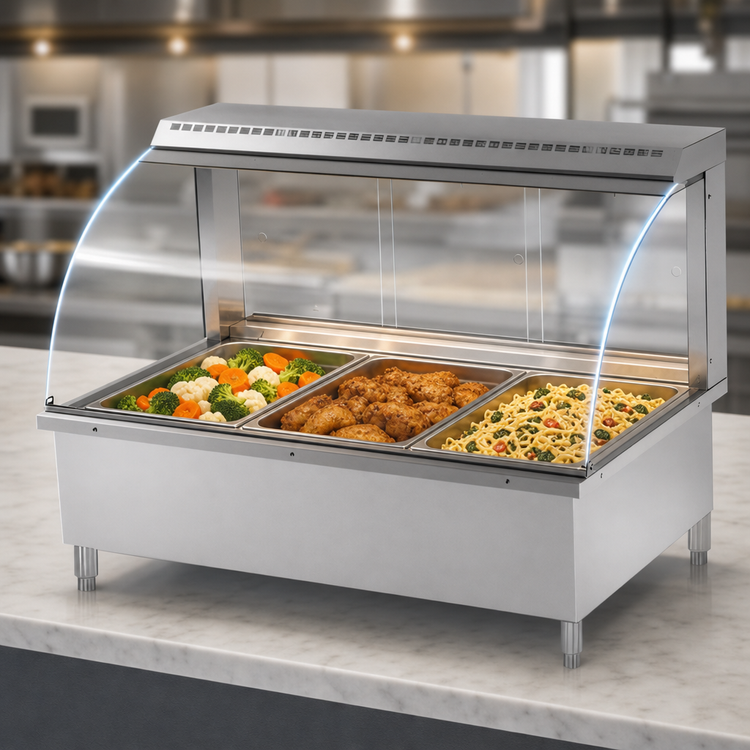 Product image #3 for Cayenne® 43-Inch Full-Service Countertop Bain Marie Hot Food Display Case
