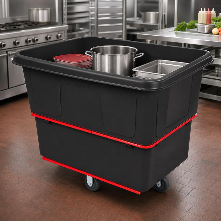 Product image #3 for Heavy-Duty Mobile Open-Top Utility Truck Prep Cart, 20 Cu. Ft., 1200 lb Capacity, Black
