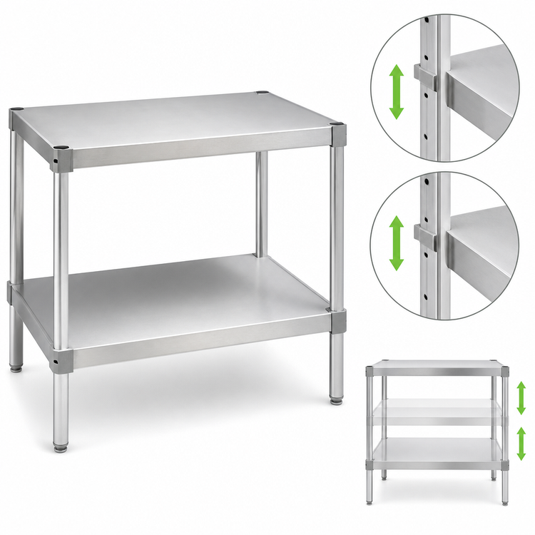 Product image #3 for New Age Modular Aluminum Equipment Stand with 2 Adjustable Solid Shelves, 42 x 20 x 36 Inches