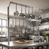 Thumbnail image #3 for John Boos PRD6 Table-Mounted Double-Bar Stainless Steel Pot Rack with 22 Double Hooks, 127-1/4 Inch Wide